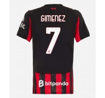 AC Milan Santiago Gimenez #7 Koszulka Podstawowa damskie 2025-26 Krótki Rękaw